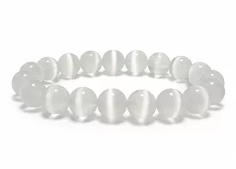 Cat Eye Selenite Bracelet AA 10mm Beads