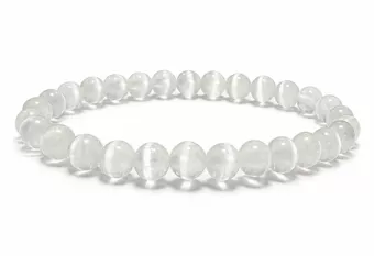 Cat’s Eye Selenite Bracelet AA 6mm Beads