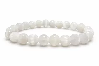 Cat Eye Selenite Bracelet A 8mm Beads