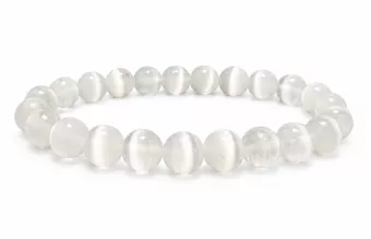 Cat Eye Selenite Bracelet AA 8mm Beads
