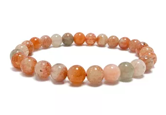 Copper Sunstone Bracelet with Hematoid Inclusions AA 7-8mm Beads