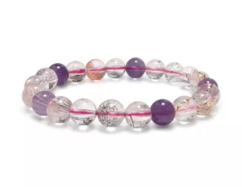 AA Grade Super Seven Quartz with Inclusions Bracelet, 8–9 mm Beads