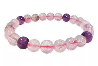 Super Seven A+ Quartz with Inclusions Bracelet Beads 8 mm