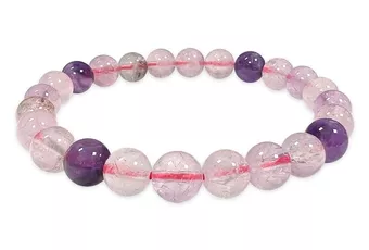 Super Seven A+ Quartz Bracelet with Inclusions Beads 6 mm