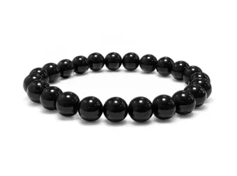 Black Tourmaline Beaded Bracelet 8-9 mm