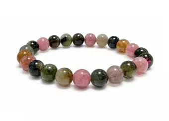 Multicoloured Tourmaline Bracelet AA+ 7.5-8.5 mm Beads