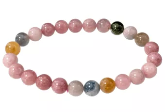 Multicolor Pink Tourmaline Bracelet AA+ beads 7.5-8.5mm