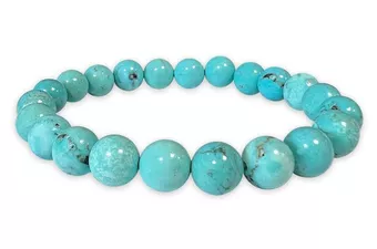 Turquenite natural tinted Howlite A 8mm pearls bracelet