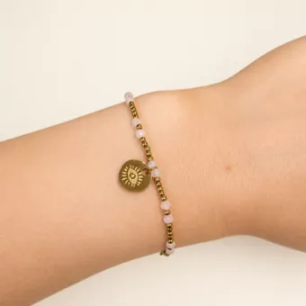 Rose Quartz Protection Bracelet A – Protective Eye