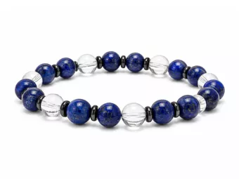 Rock Crystal & Lapis Lazuli Bracelet AA 8mm Beads