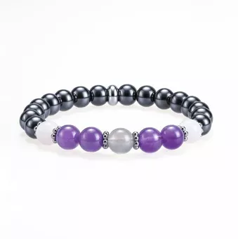Hematite, Amethyst, Rose Quartz, Labradorite bracelet with 8mm beads