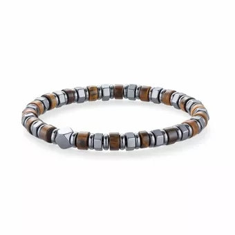 Tiger Eye & Hematite Bracelet A 6x3mm Beads