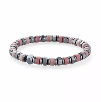 Rhodonite & Hematite Bracelet A 6x3mm Beads