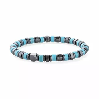 Turquenite & Hematite Bracelet A 6mm Beads