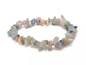 Aquamarine & Morganite Beryl Chip Bracelet A 5-8mm