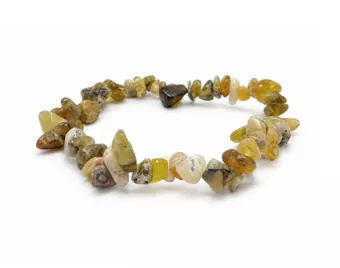 Yellow Opal Chip Bead Bracelet AB 5-8mm