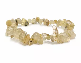 Rutilated Rock Crystal Quartz A Chip Bracelet 5-8mm
