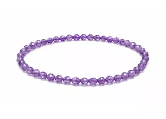 Faceted Amethyst Bracelet AA Grade – 3 mm Beads