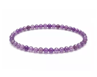 Faceted Amethyst Bracelet A Grade – 3 mm Beads