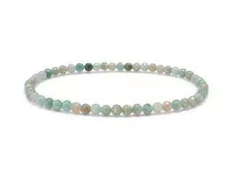 Faceted Amazonite Bracelet A Grade – 3 mm Beads