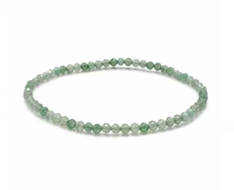 Faceted Green Aventurine Bracelet A Grade – 3 mm Beads