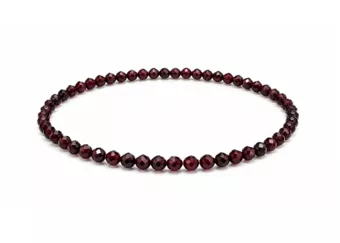 Faceted Red Garnet AA Bracelet – 3 mm Beads