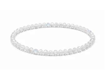 Faceted White Peristerite Moonstone AA Bracelet – 3 mm Beads
