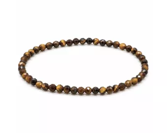 Faceted Tiger Eye Bracelet A Grade – 3 mm Beads