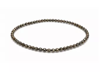 Faceted Pyrite Bracelet A Grade – 3 mm Beads