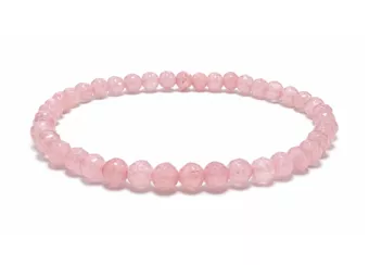 Faceted Rose Quartz Bracelet A Grade – 4 mm Beads