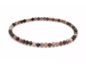 Faceted Australian Rhodonite Bracelet A Grade – 3 mm Beads