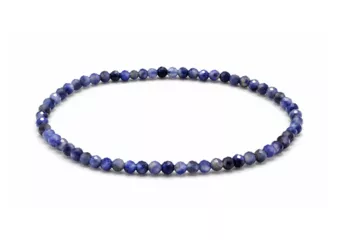 Faceted Sodalite Bracelet A Grade – 3 mm Beads