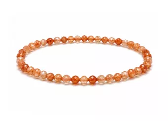 Faceted Sunstone Bracelet AA Grade – 3 mm Beads