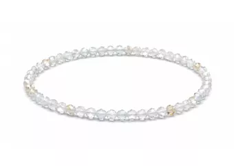 Faceted White Topaz AA Bracelet – 3 mm Beads