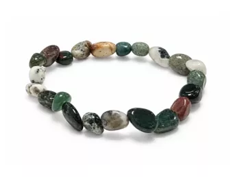 Tumbled Moss Agate Bracelet A 6-8 mm