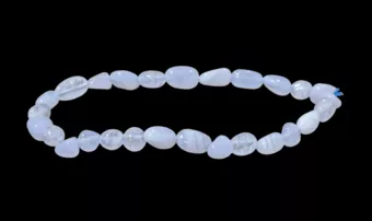 Blue chalcedony A grade tumbled stones bracelet