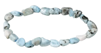 Rolled Stone Bracelet Larimar AA 5-8 mm