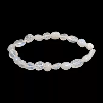 White Moonstone Peristerite Tumbled Stone Bracelet A+ 6-8mm