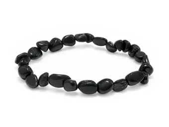 Tumbled Black Obsidian Bracelet A 6-8 mm