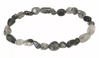 Rock Crystal Tourmaline Bracelet A+ tumbled stones