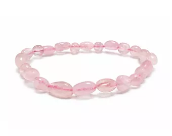 Rose Quartz A Tumbled Stone Bracelet 6-8mm