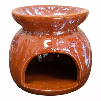 Light-Shaded Red Ceramic Oil Burner