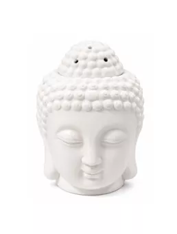 White Ceramic Buddha Head Oil Burner 14cm