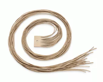 Set of 20 Sand Beige Flat Leather Cords 2 mm × 120 cm for Pendants