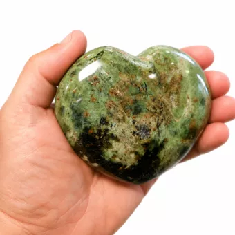 Polished serpentine heart 0.400kg