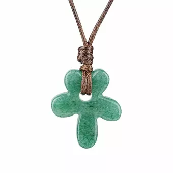 Green Aventurine Flower Necklace A