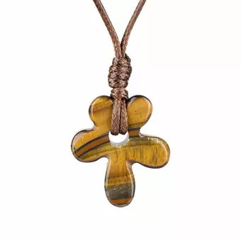 Tiger's Eye Flower Necklace A