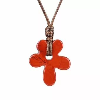 Red Jasper Flower Necklace A