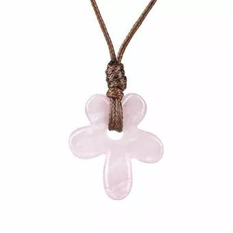 Rose Quartz Flower Necklace A