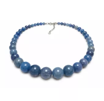 Blue Aventurine A Graduated Bead Necklace 4-12mm 50cm